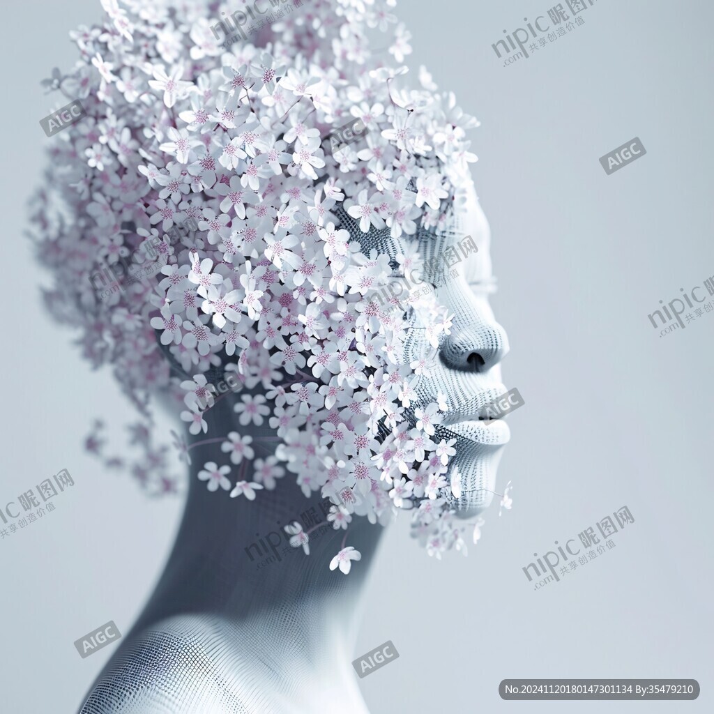 粉色的超現實花朵
