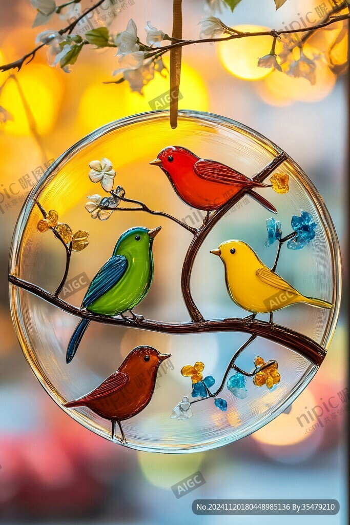 玻璃花鳥