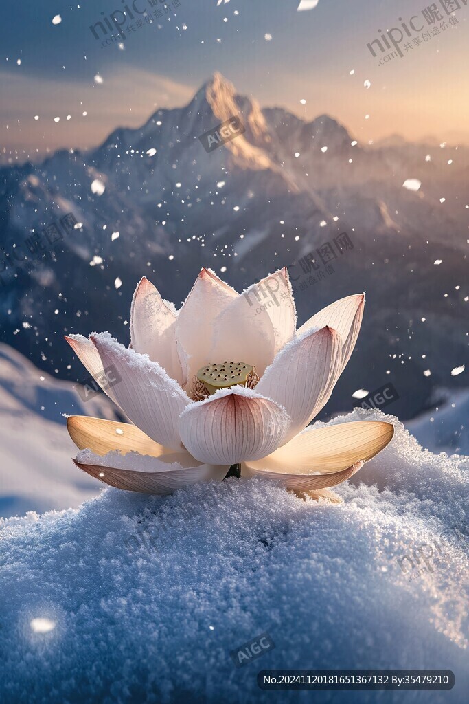 雪蓮花插畫