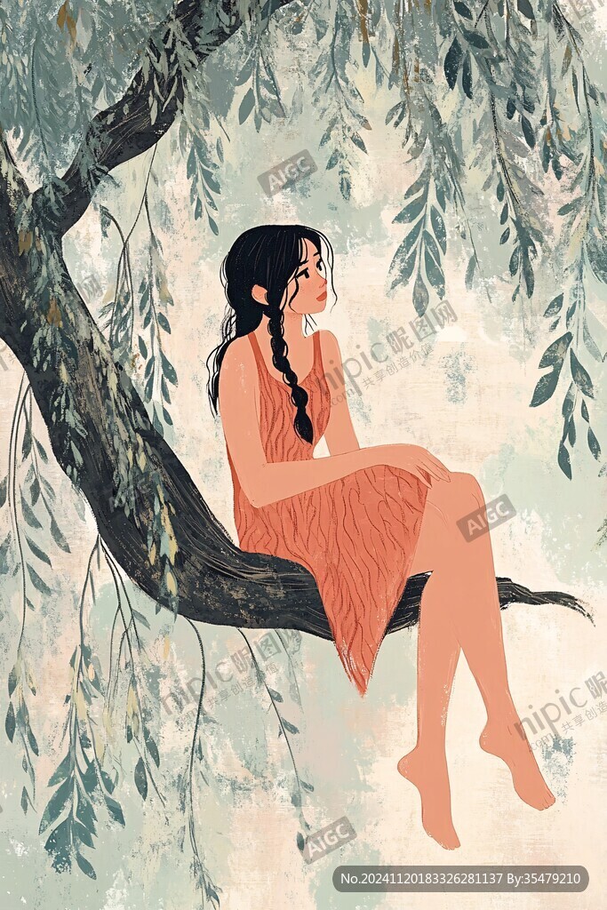 樹下休息的女孩