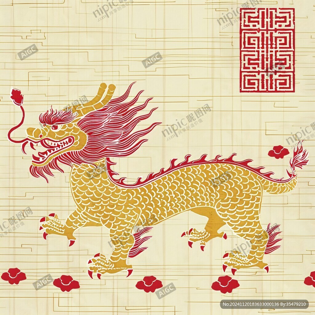 龍年地毯插畫
