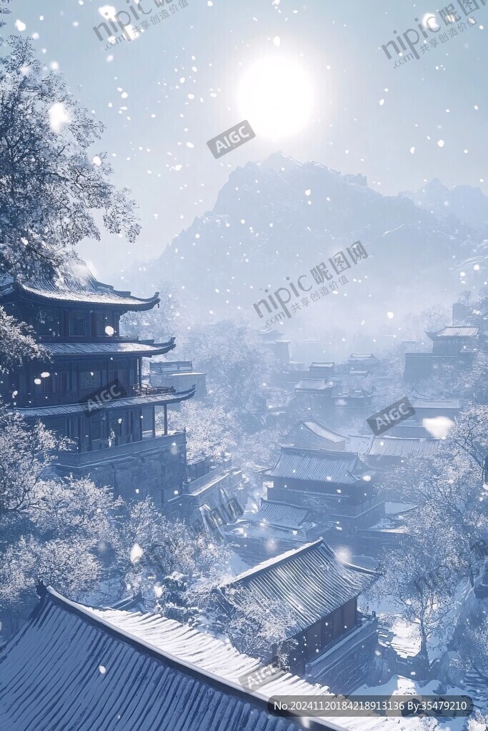 雪景古風插畫
