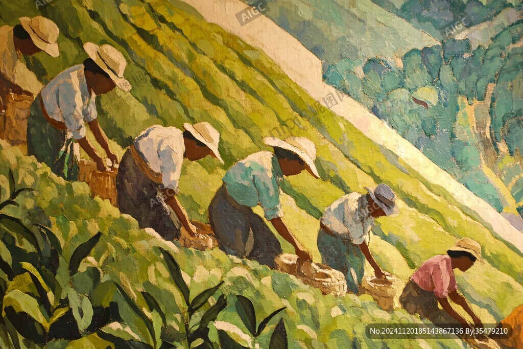 茶葉墻繪