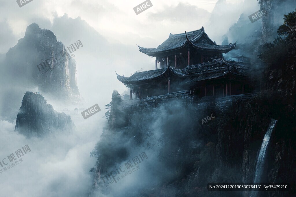 山水樓閣雅致意境風(fēng)