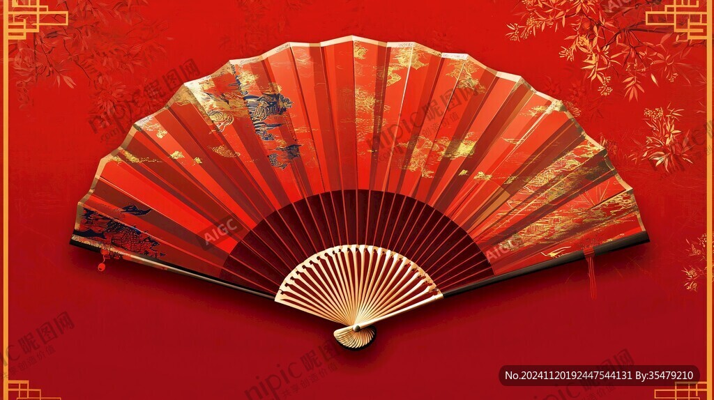 箔金喜慶折扇