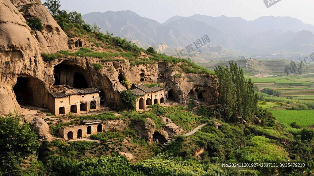 依山而建窯洞
