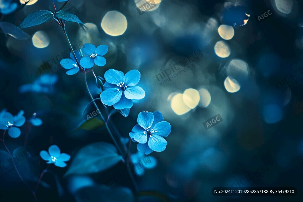 藍色的花唯美