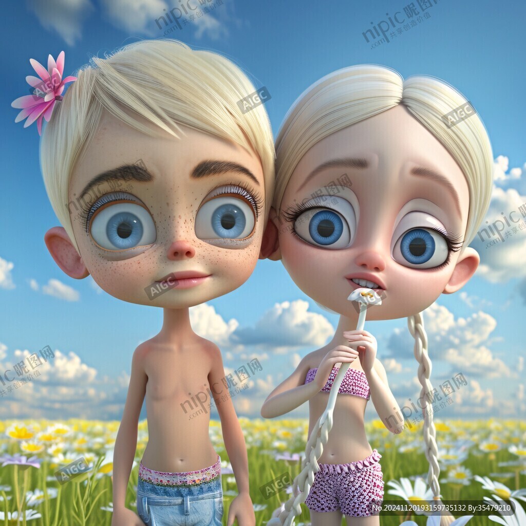 3d男女卡通形象