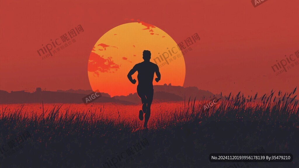 夕陽下的奔跑