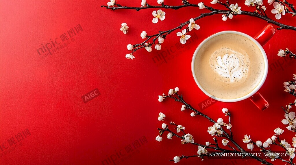 紅色咖啡杯
