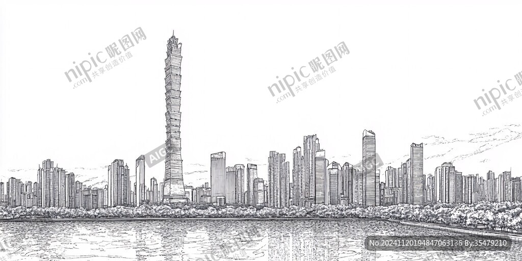 北上廣深插畫線稿線描