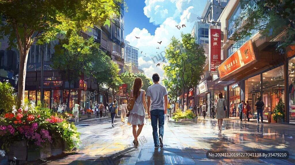 步行街效果圖