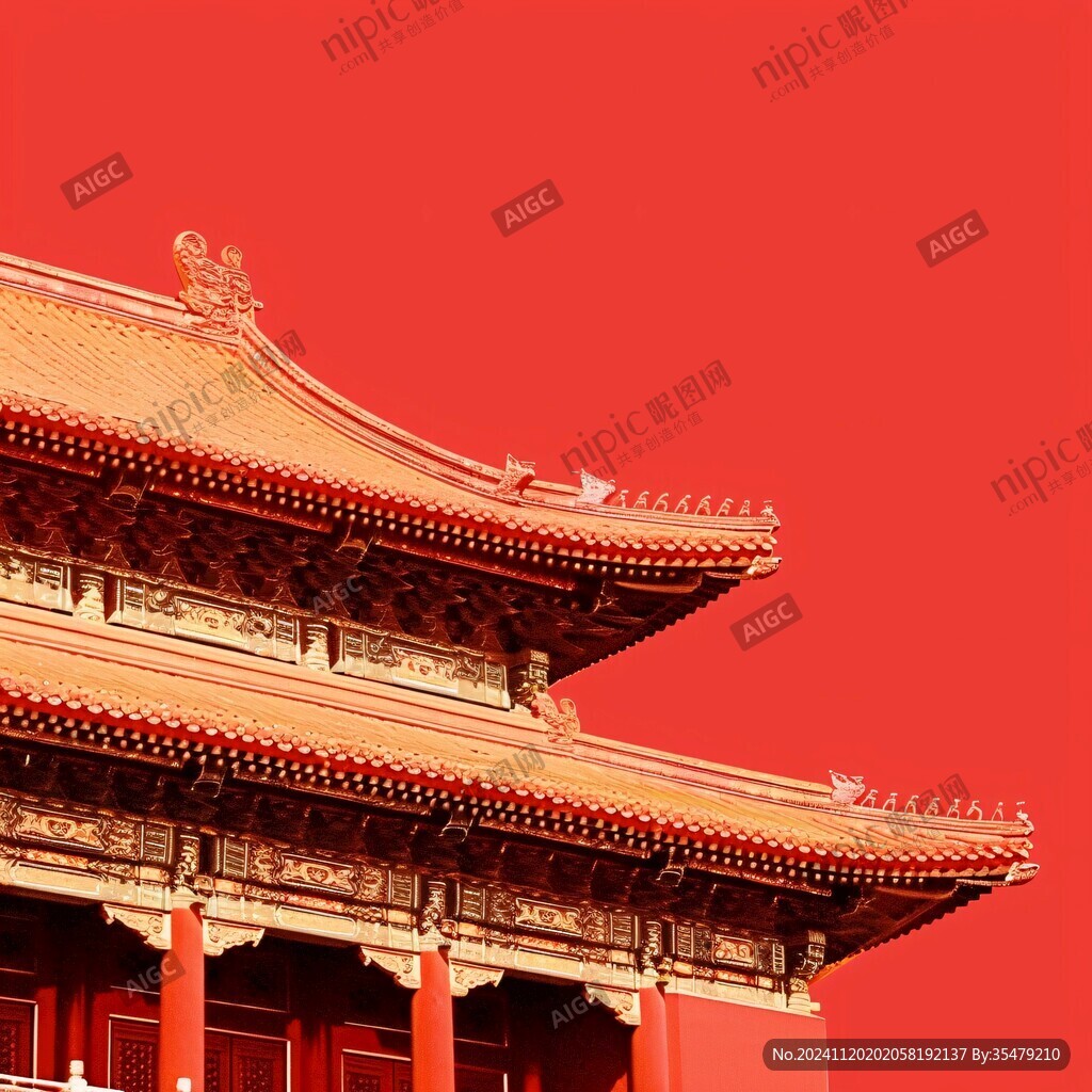 紅色宮墻城市背景素材