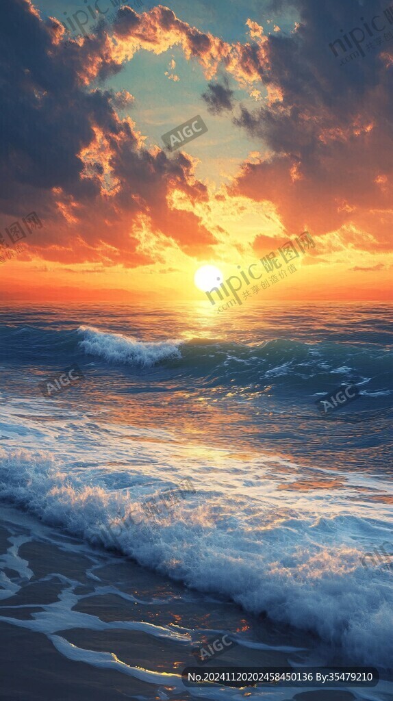 大海夕陽云彩