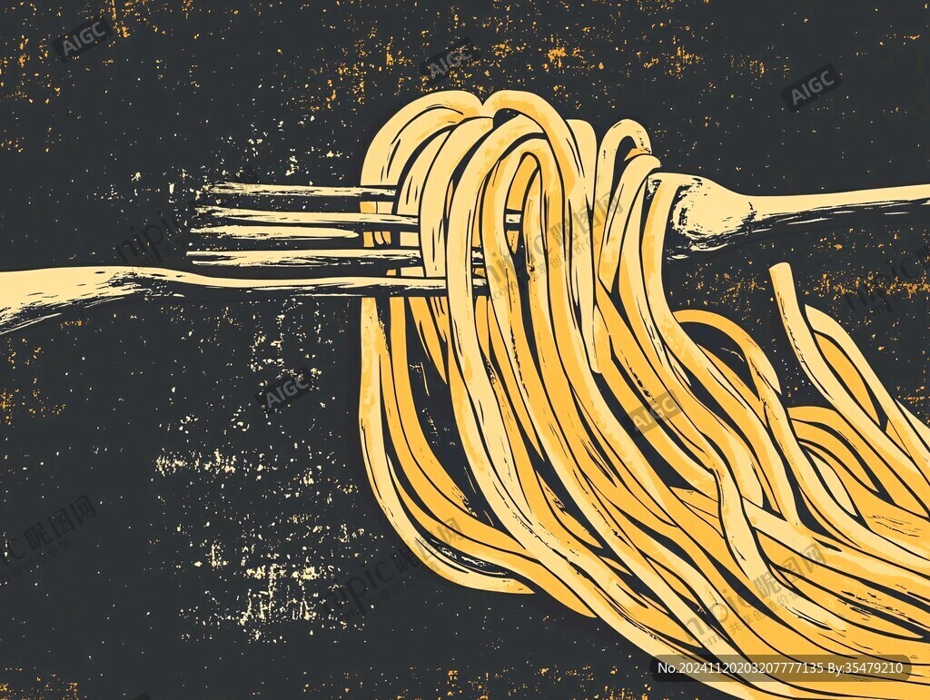 意大利面插畫