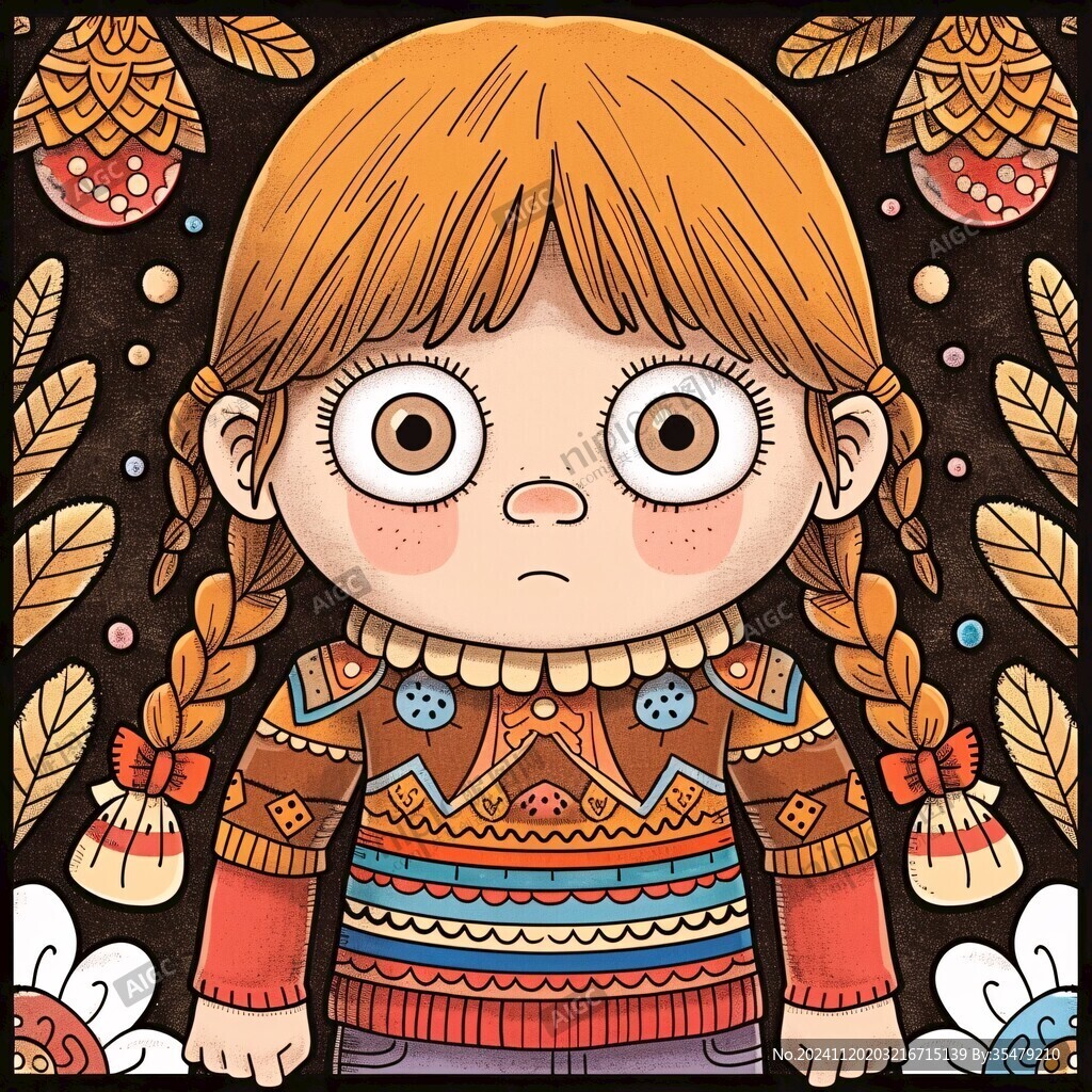 女孩生氣插畫