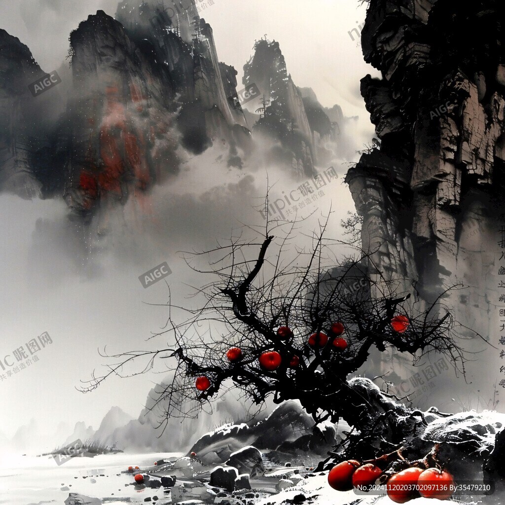 精美水墨秋韻