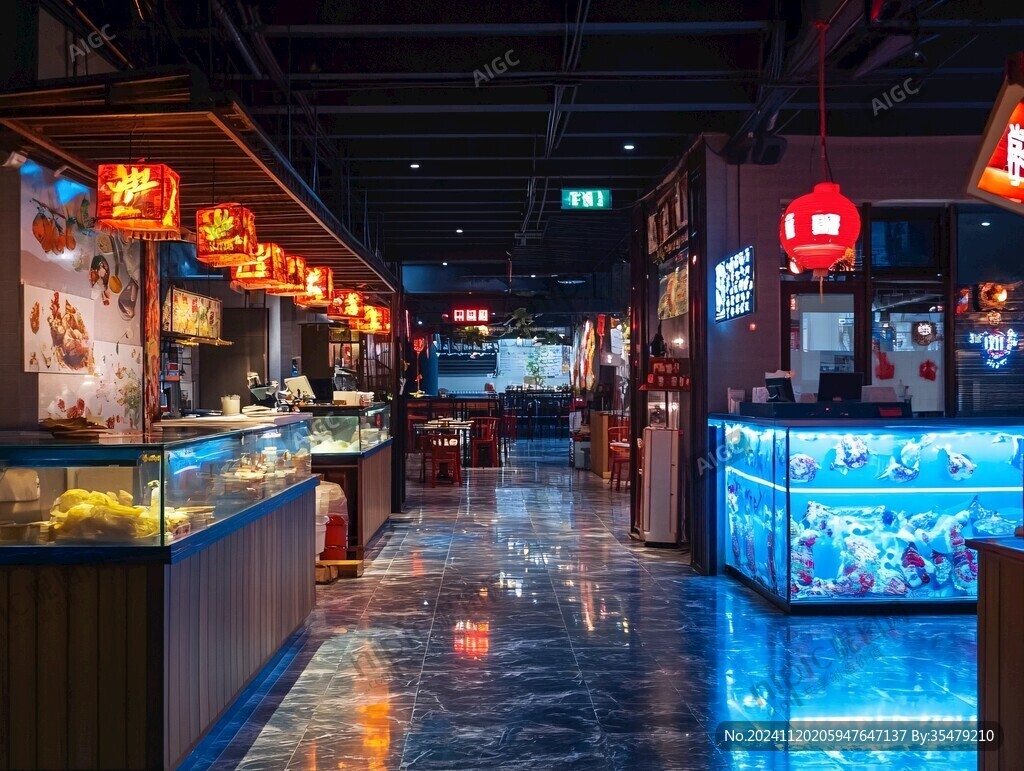 美食城美食廣場內(nèi)景