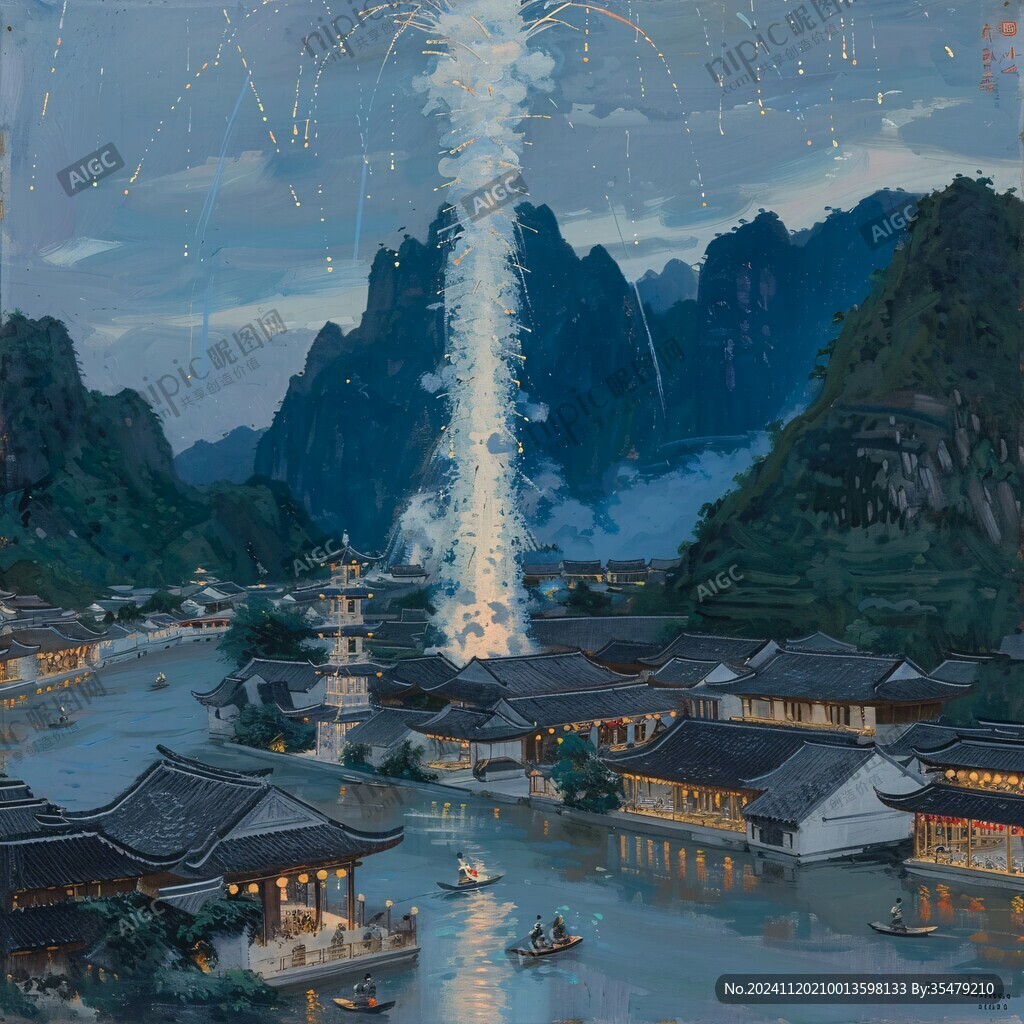 興坪古鎮油畫
