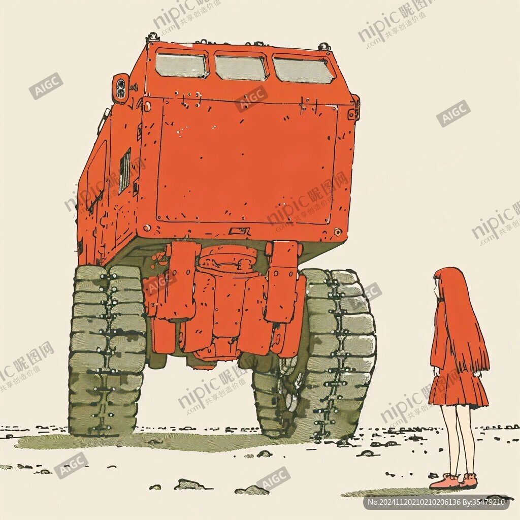 翻斗車插畫