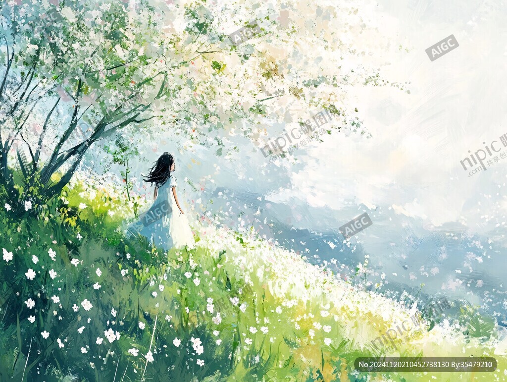 春之風(fēng)影治愈系小插畫