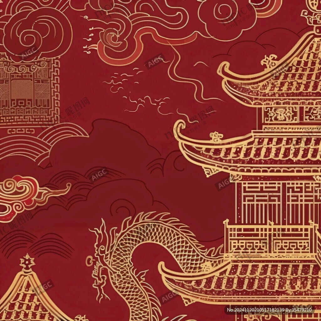 云紋龍紋中式包裝底紋