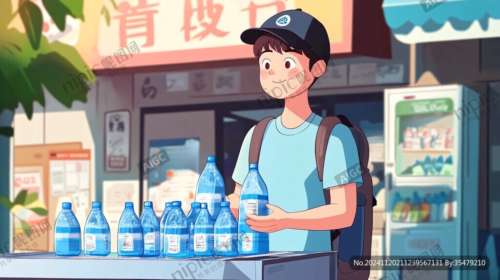 礦泉水包裝插畫