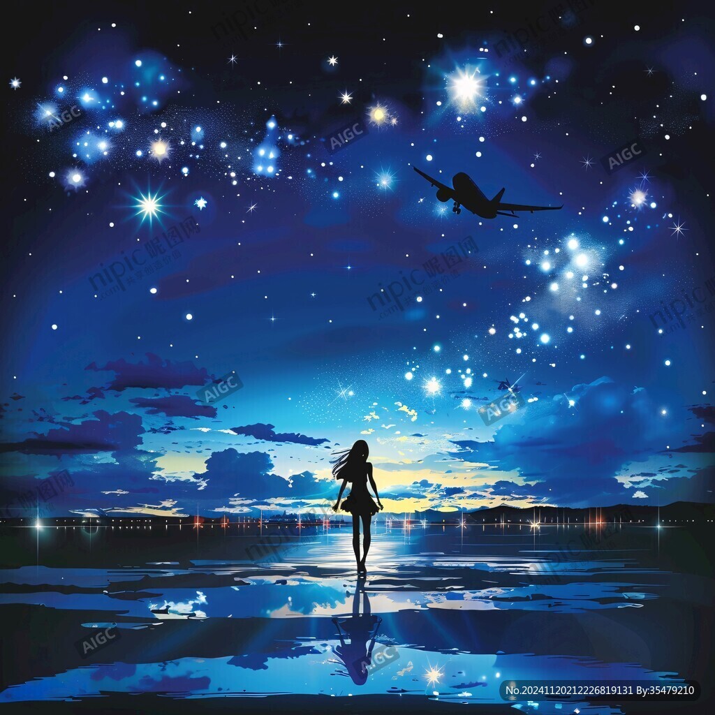 星辰大海女孩背影
