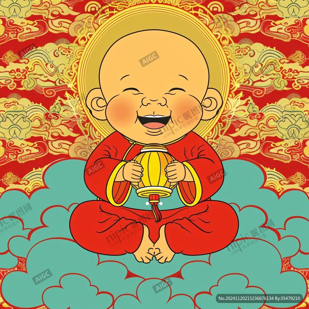 卡通小和尚念經(jīng)頭像