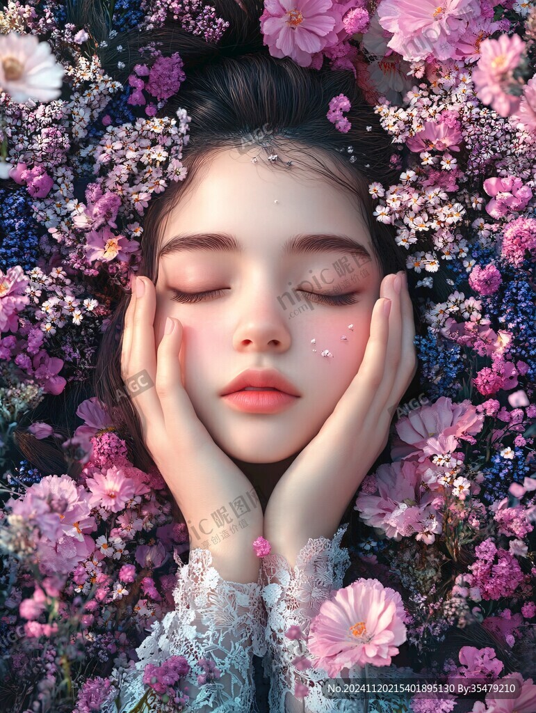 唯美少女與花系列