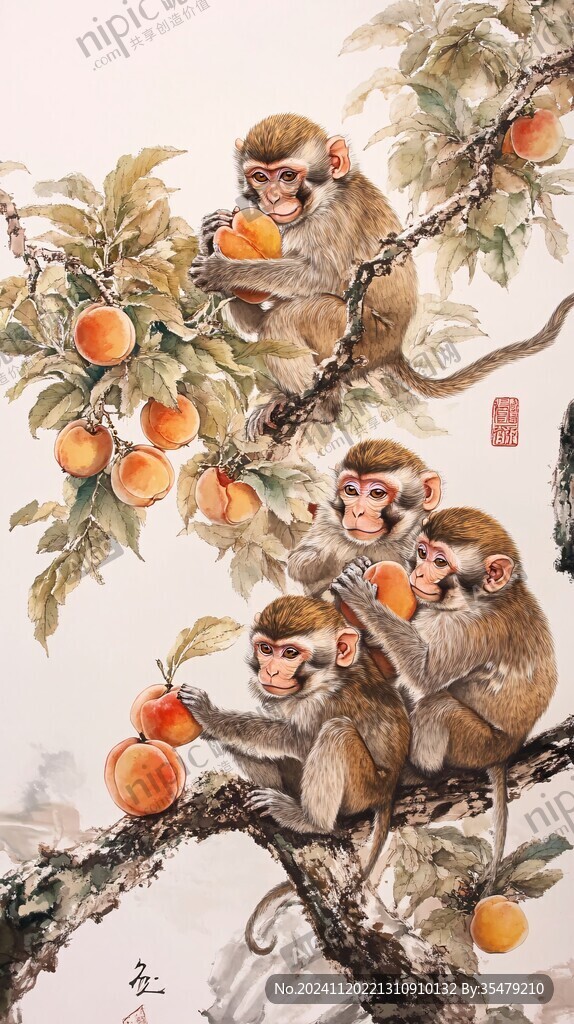 群猴獻(xiàn)桃