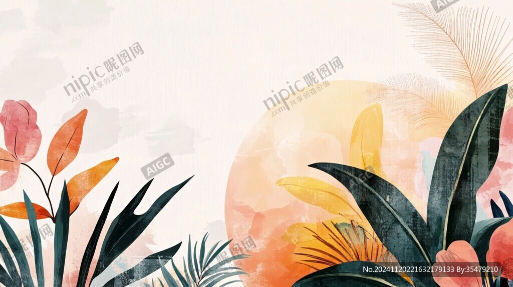 植物插畫背景