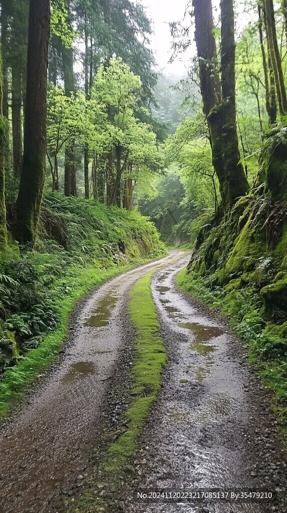 山間小路林業綠色