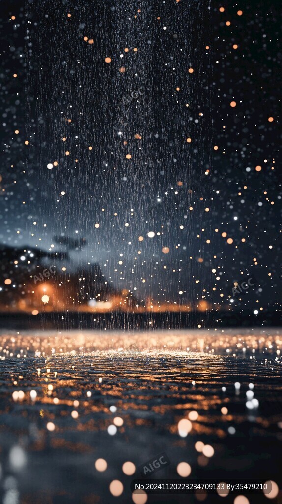 雨景水珠雨夜下雨天