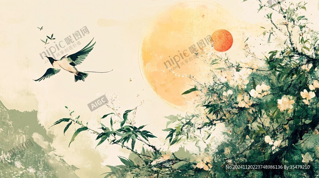 古風(fēng)山水花鳥插畫