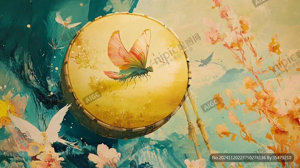 蝴蝶團扇