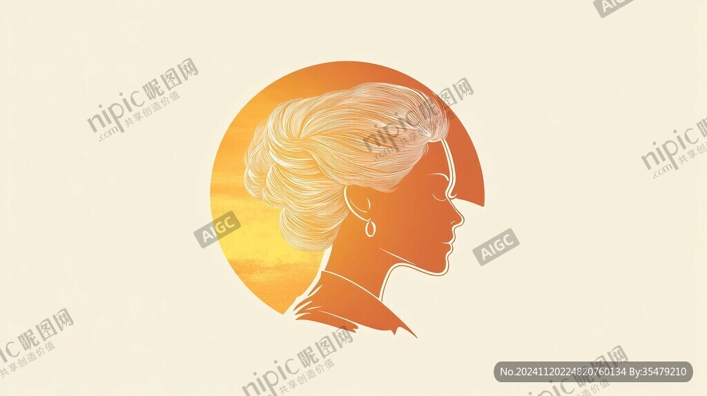 女人側臉logo