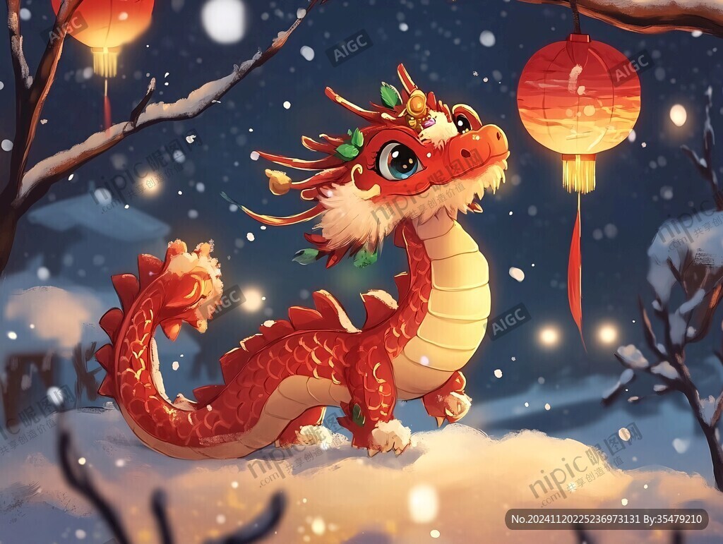 龍年橫版插畫