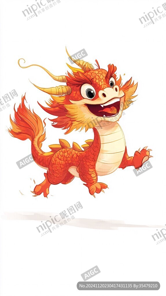 卡通龍年吉祥物插畫