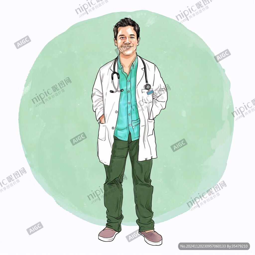 手繪醫(yī)生插畫