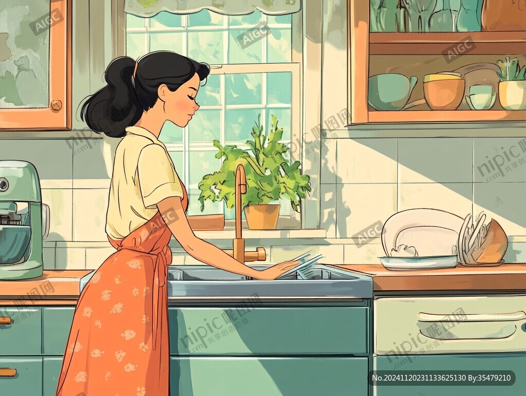 家庭主婦插畫