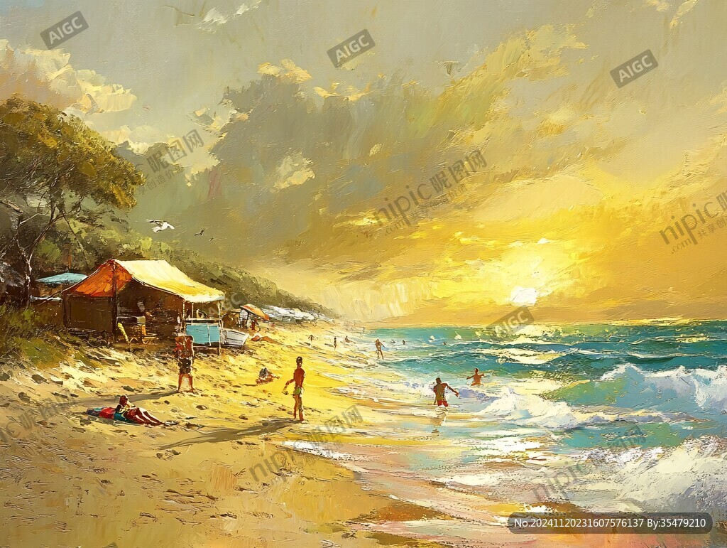 海灘風(fēng)景畫(huà)