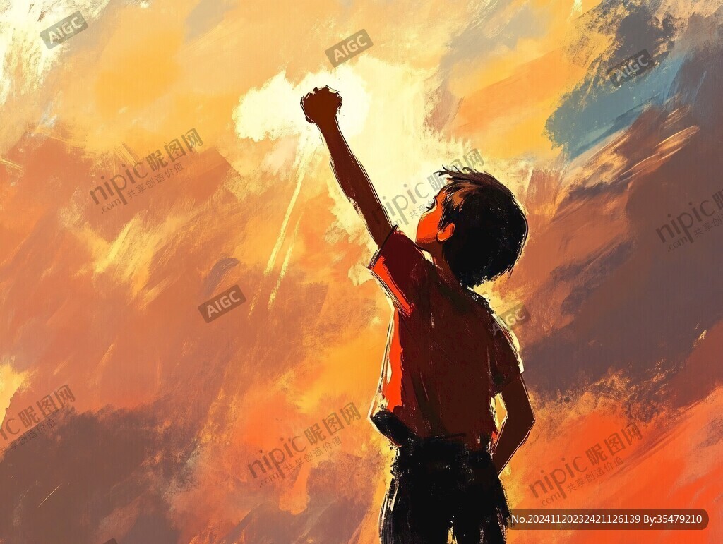 手繪追日的少年