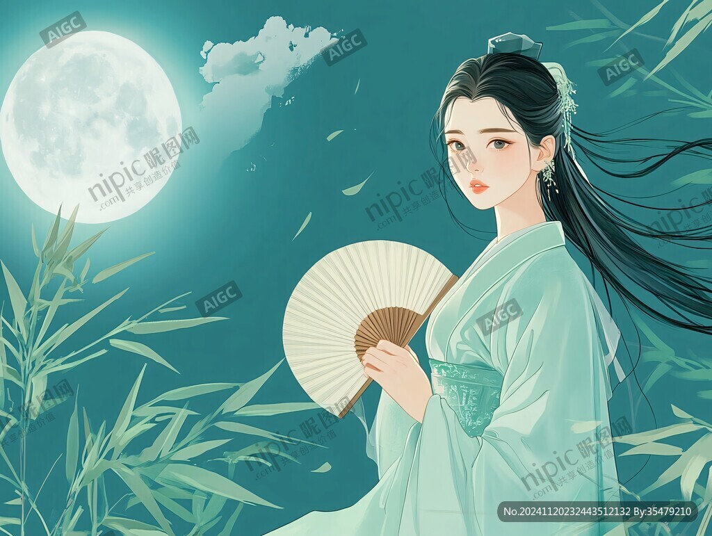 漢服美女插畫