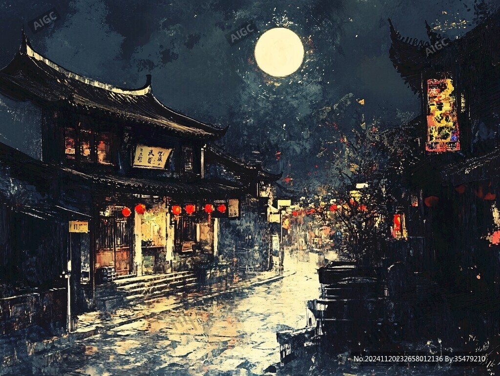 古鎮(zhèn)玄幻夜景