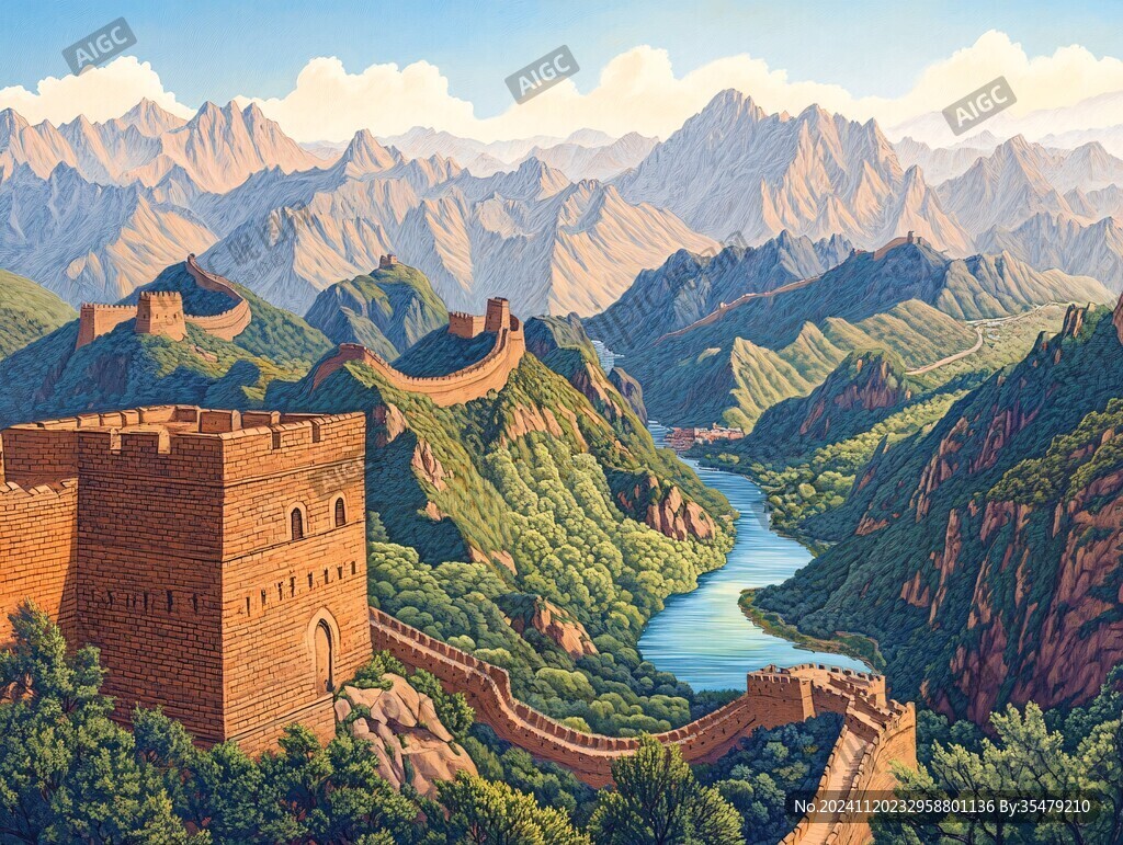風景畫長城
