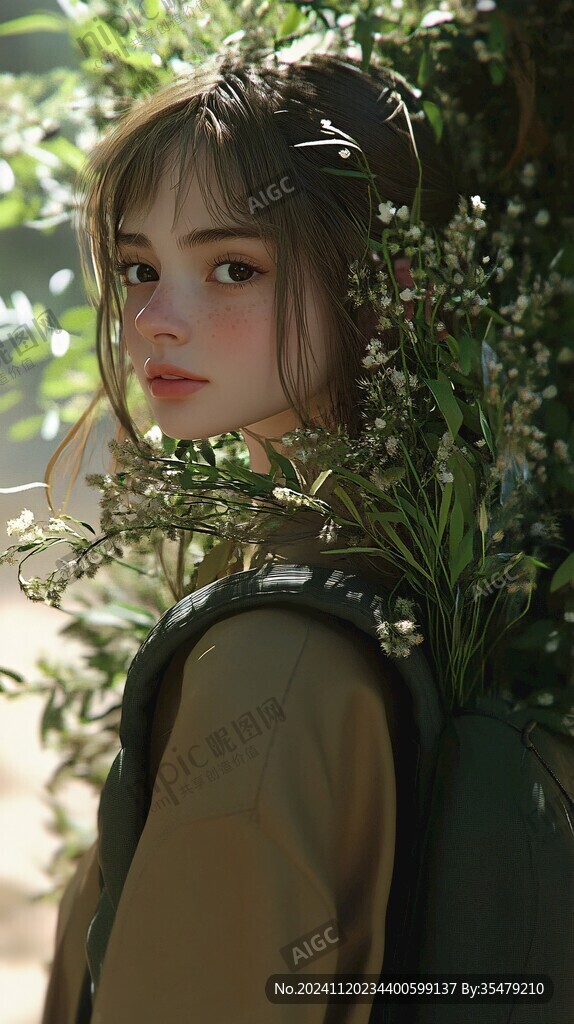 唯美少女與花系列