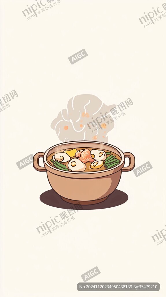 砂鍋粉插畫