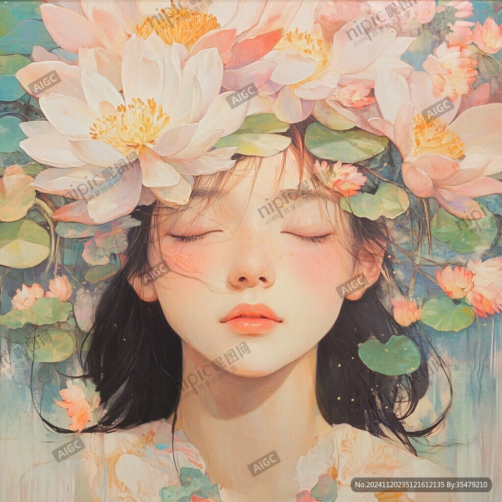 唯美少女與花系列