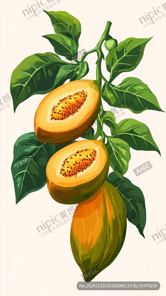 羅漢果元素插畫